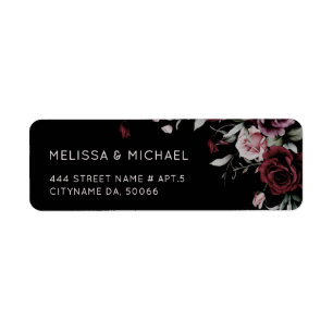 Watercolor Dark Roses Wedding