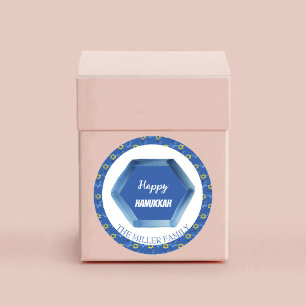 Watercolor David Stars Personalized Classic Round Sticker