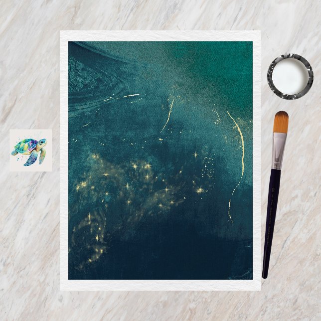 Watercolor Deep Ocean Scrapbook Paper (Creator Uploaded)