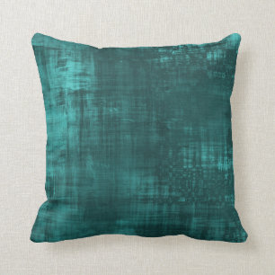 Watercolor Deep Teal Throw Pillow