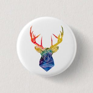 Watercolor deer     1 inch round button