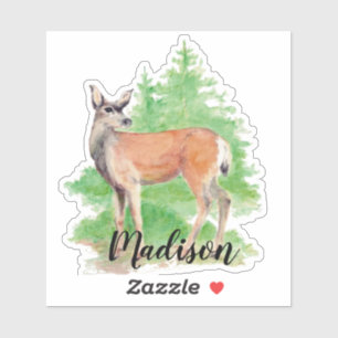 Watercolor Deer Animal Custom Name