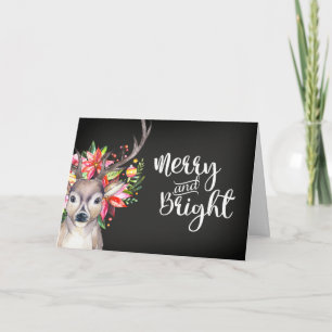 Watercolor Deer Christmas Card