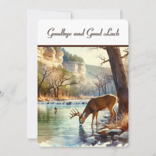 Watercolor Deer Doctor Goodbye Flat Carte de remer