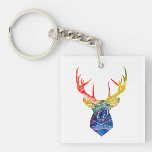 Watercolor deer     keychain