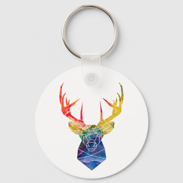 Watercolor deer     keychain (Front)