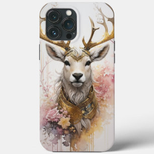 Watercolor Deer Pink colours Modern Modern Floral  iPhone 13 Pro Max Case