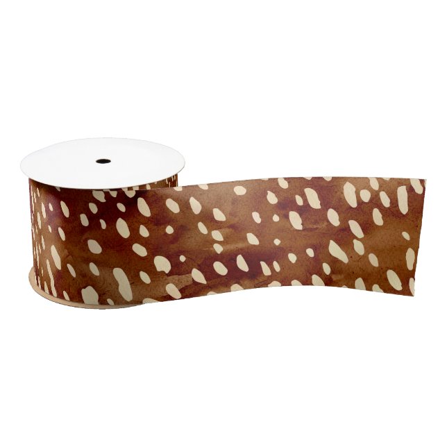 Watercolor Deer Print Satin Ribbon (Spool)