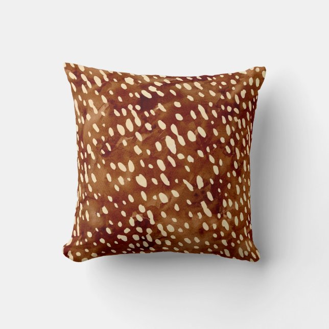 Watercolor Deer Print Throw Pillow (Front)