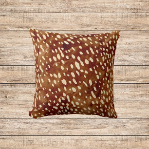 Watercolor Deer Print Throw Pillow