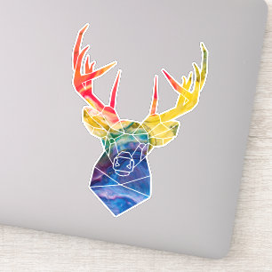 Watercolor deer sticker