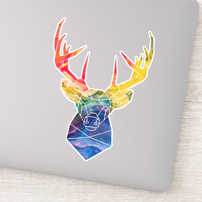 Watercolor deer sticker (Detail)