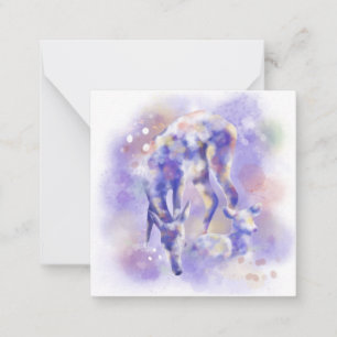 Watercolor Deer w/ Faux Gold   Note Card