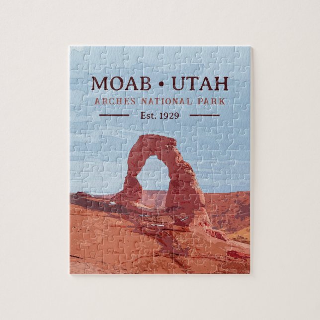 Watercolor  Delicate Arch Moab Utah National Park Jigsaw Puzzle (Vertical)