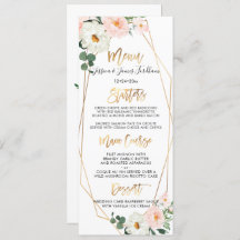 Watercolor Delicate Bloom Bouquets Menu