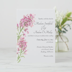 Watercolor Delphinium Floral  Invitation