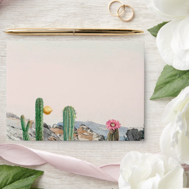 Watercolor Desert Cactus Boho Wedding Envelope (Wedding)