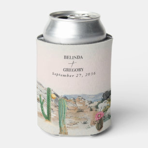 Watercolor Desert Cactus Boho Wedding Favor Can Cooler