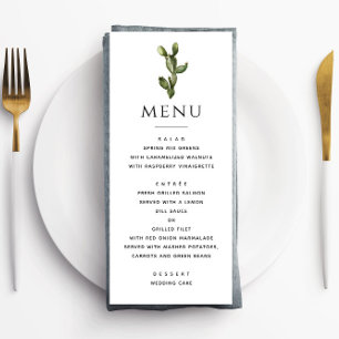 Watercolor Desert Cactus   Elegant Boho Wedding Menu