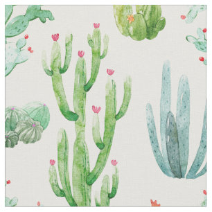Watercolor Desert Cactus Fabric