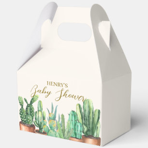 Watercolor Desert Cactus Garden Baby Shower Favor Box