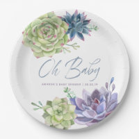 Watercolor Desert Cactus Succulents Baby Shower
