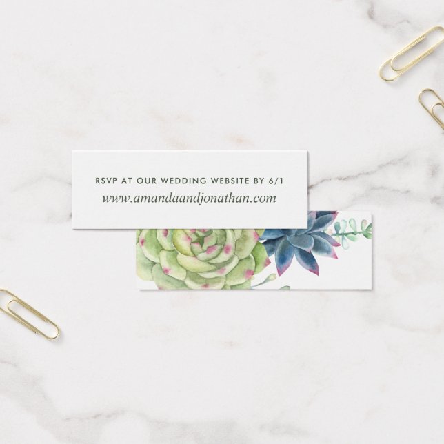 Watercolor Desert Cactus Succulents Mariage RSVP (Bureau)