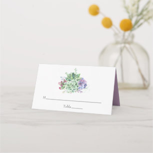Watercolor Desert Cactus Succulents Wedding Place Card