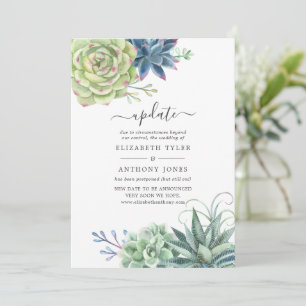 Watercolor Desert Cactus Succulents Wedding Update Invitation