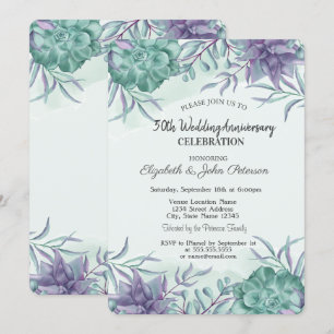 Watercolor Desert Cactus Wedding Anniversary Invitation
