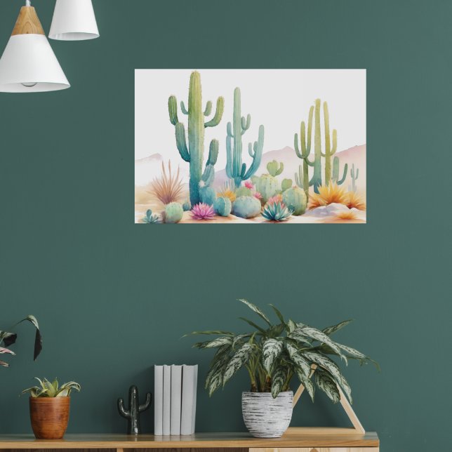 Watercolor Desert Illustration Landscape Poster (Living Room 1)