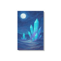 Watercolor Desert Night with Crystals