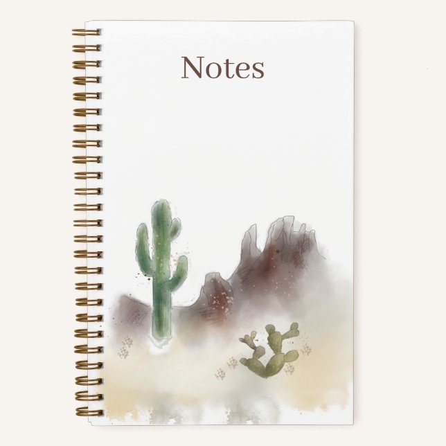 Watercolor Desert Notebook | 5.5 x 8.5 | College  (Front)