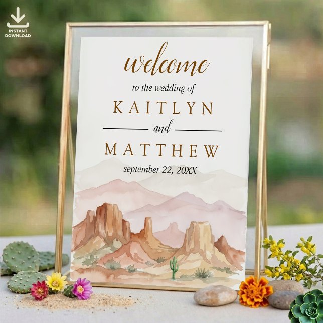 Watercolor Desert Range Wedding Suite - Welcome Poster (Creator Uploaded)