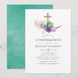 Watercolor Desert Succulent Confirmation Invitation
