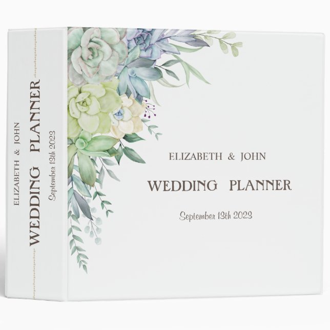Watercolor Desert Succulents Binder (Front/Spine)