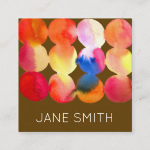Watercolor design modern stylish creative industry square business card