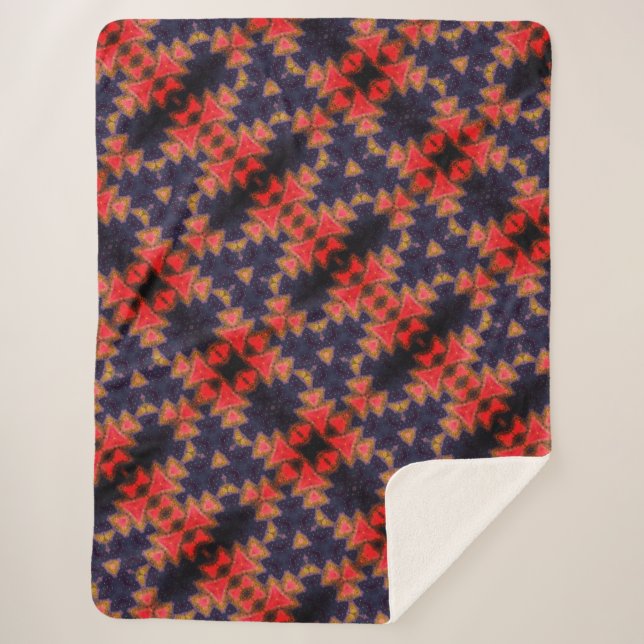 Watercolor design sherpa blanket (Front)