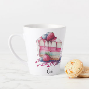 Watercolor Dessert Cake Oui ! Tasse latte