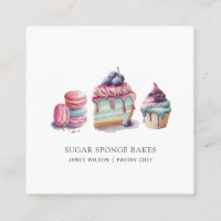 Watercolor Desserts Pastry Chef Baker