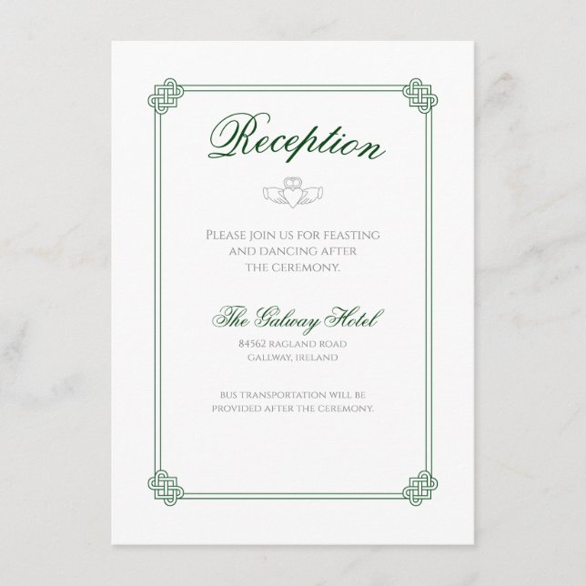 Watercolor Destination: Ireland Reception Enclosure Card (Front)
