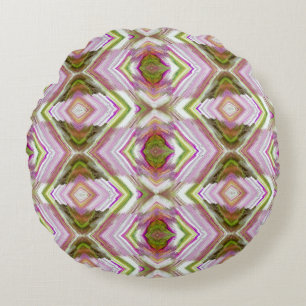 Watercolor diamond shapes print round pillow