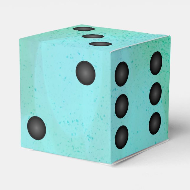 Watercolor Dice or Die Wedding Party Favour Box (Back Side)