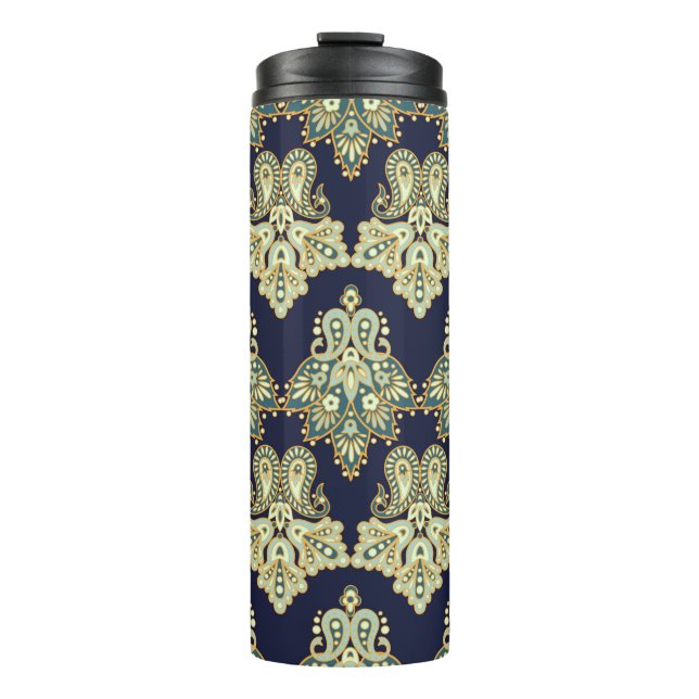 watercolor digital background pattern on textures  thermal tumbler (Front)