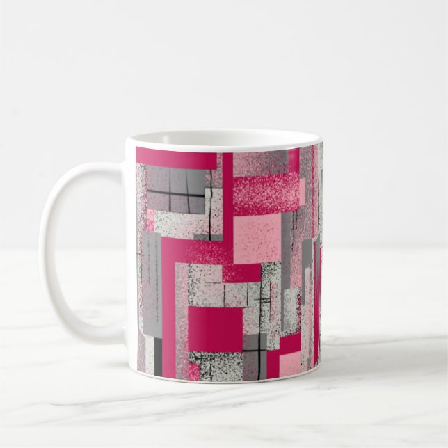 Watercolor digital patchwork: seamless pattern coffee mug (Left)