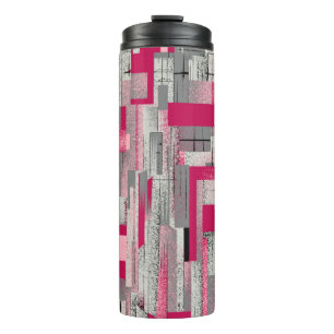 Watercolor digital patchwork: seamless pattern thermal tumbler