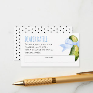 Watercolor Dill Pickle Baby Shower Diaper Raffle Enclosure Card
