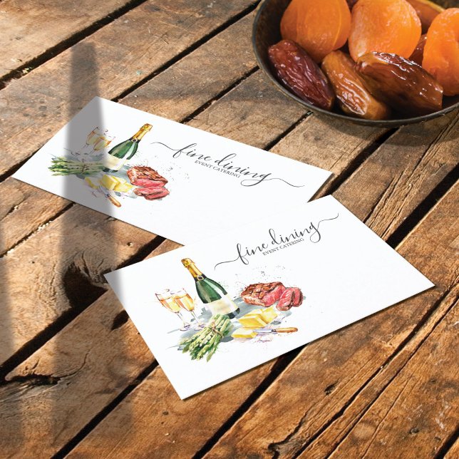 Watercolor Dining Chef Catering Std ID813 Business Card (Creator Uploaded)