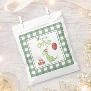 Watercolor Dinosaur 1st birthday Favour Bag