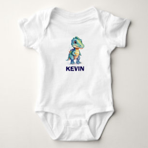 Watercolor Dinosaur Art  Baby Bodysuit